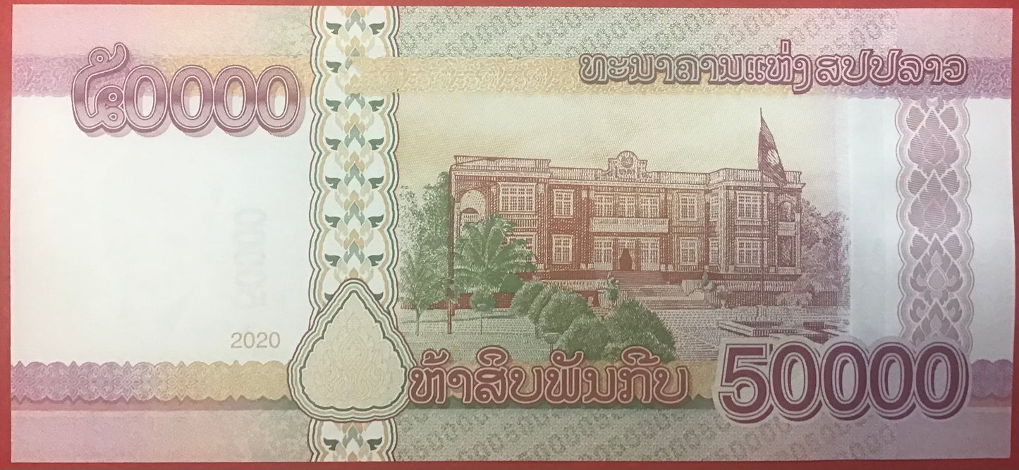 Lao - 50.000 Kip 2020 P#W41d Kvalitet 0