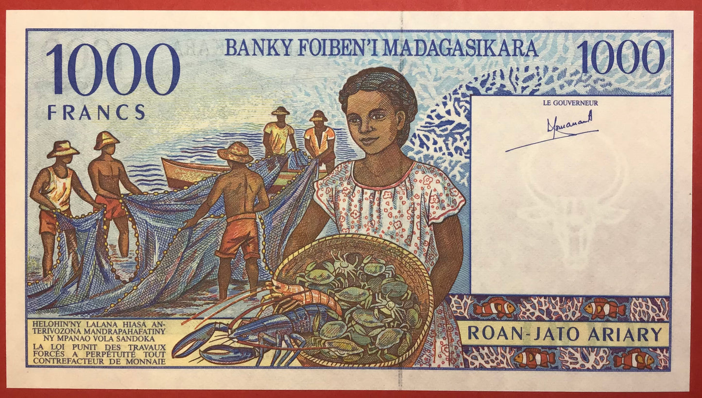 Madagascar - 1000 Francs (1994) P#76a Kvalitet 0