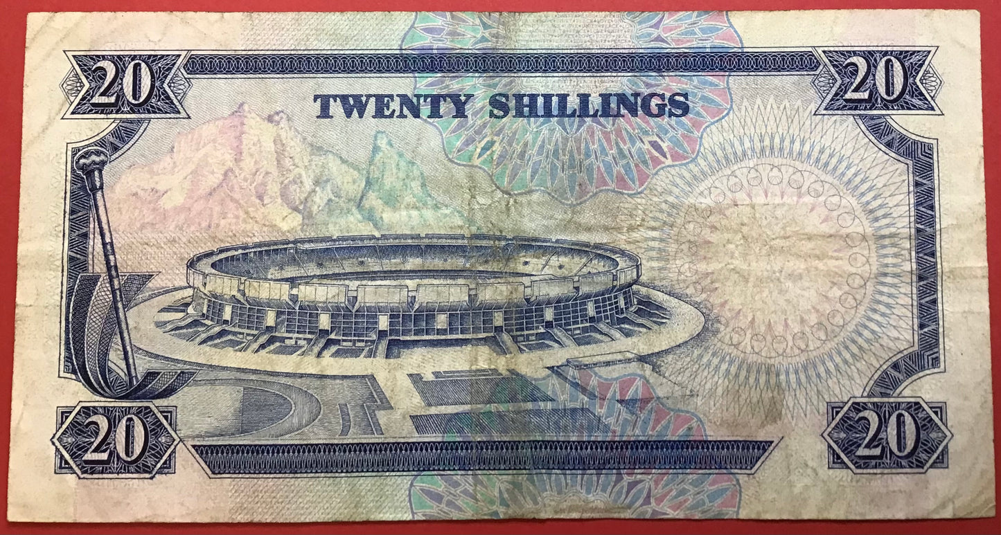 Kenya - 20 Shillings 12.12.1988 P#25a Kvalitet 1/1+