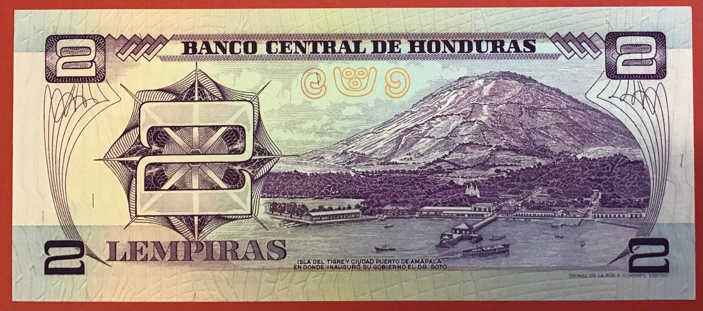 Honduras - 2 Lempiras 23.9.1976 P#61 Kvalitet 0