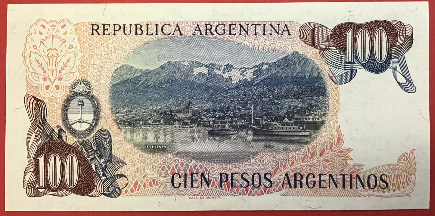 Argentina - 100 Pesos Argentinos (1983-85) P#315a Kvalitet 0