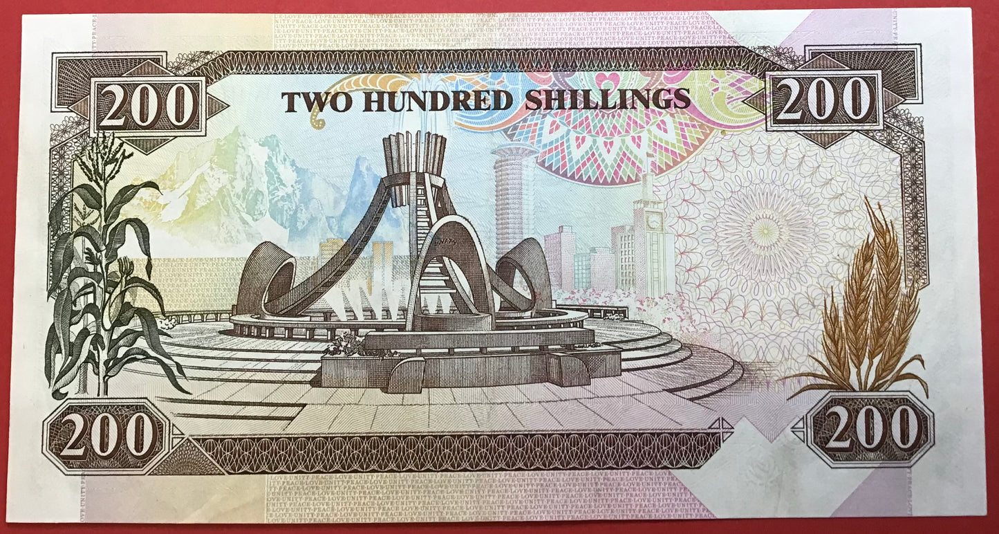 Kenya - 200 Shillings 1.1.1994 P#29f Kvalitet 01