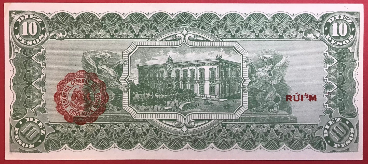 Mexico/El Estado De Chihuahua - 10 Pesos 1915 P#S535a Kvalitet 01