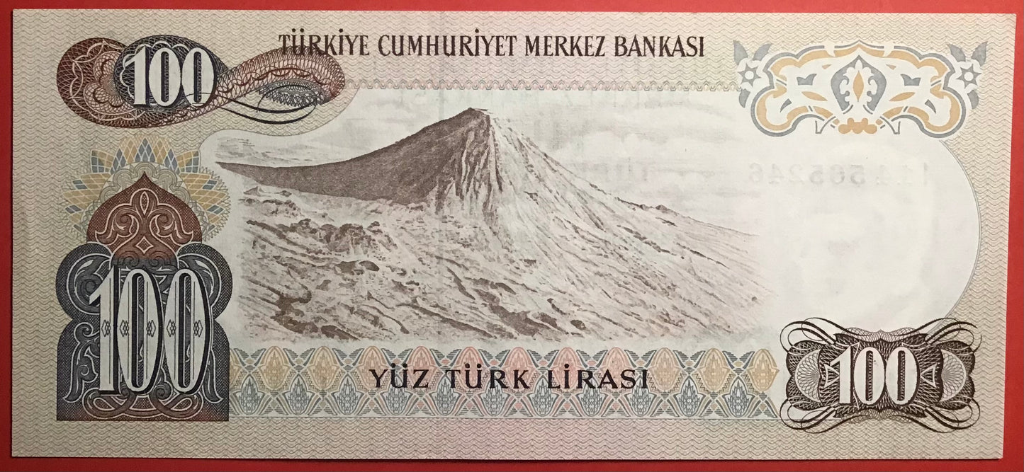 Turkey - 100 Lira 15.5.1972 P#189b Kvalitet 0