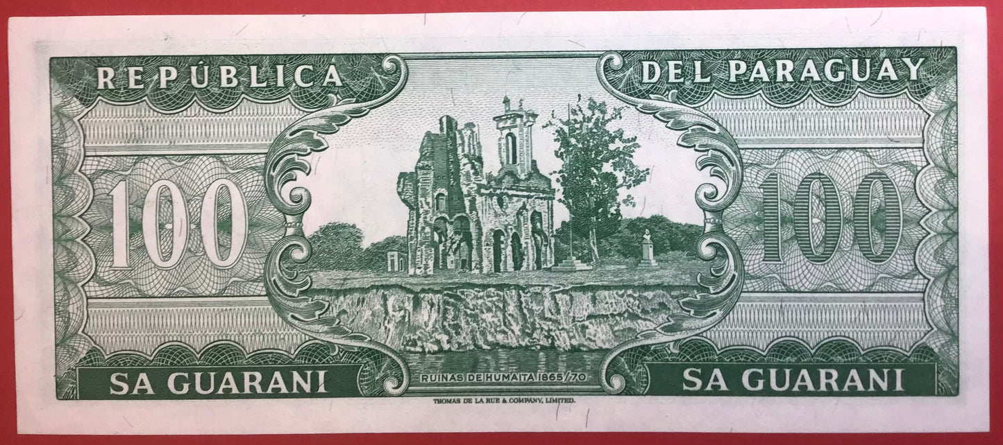 Paraguay - 100 Guaranies (1982) P#205 Kvalitet 0