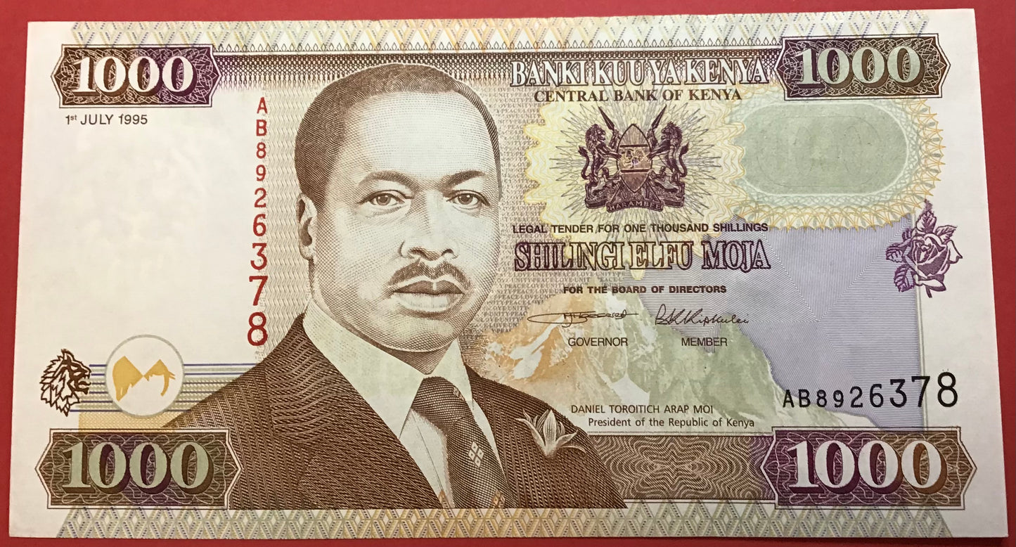 Kenya - 1000 Shillings 1.7.1995 P#34b Kvalitet 0