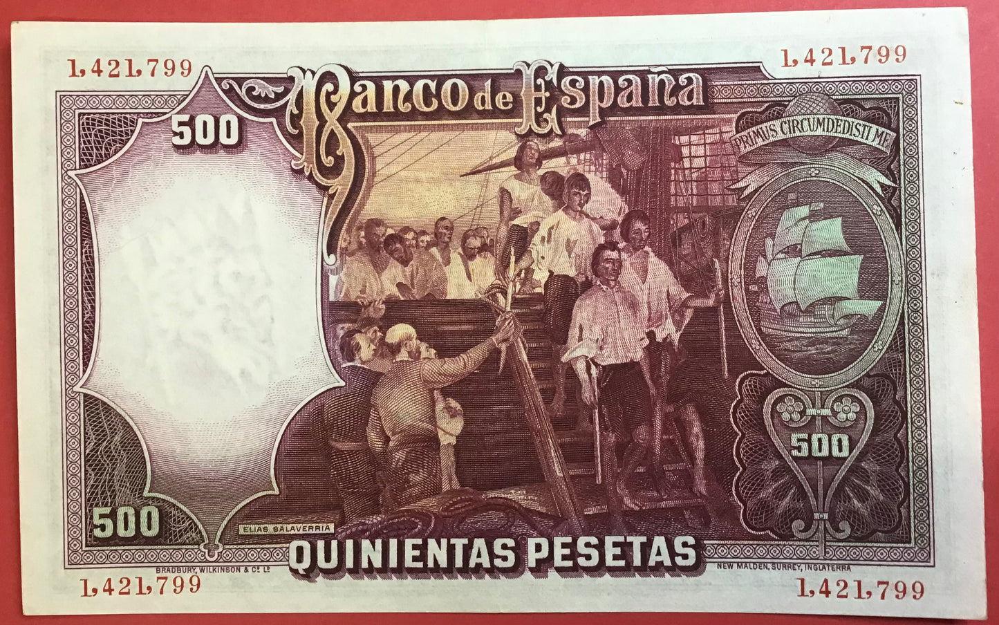 Spain - 500 Pesetas 25.4.1931 P#84 Kvalitet 01/0