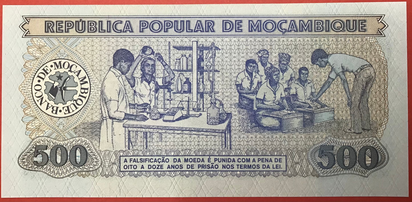 Mozambique - 500 Meticais 16.6.1983 P#131a Kvalitet 0