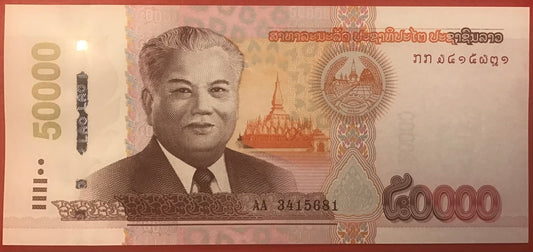 Lao - 50.000 Kip 2020 P#W41d Kvalitet 0
