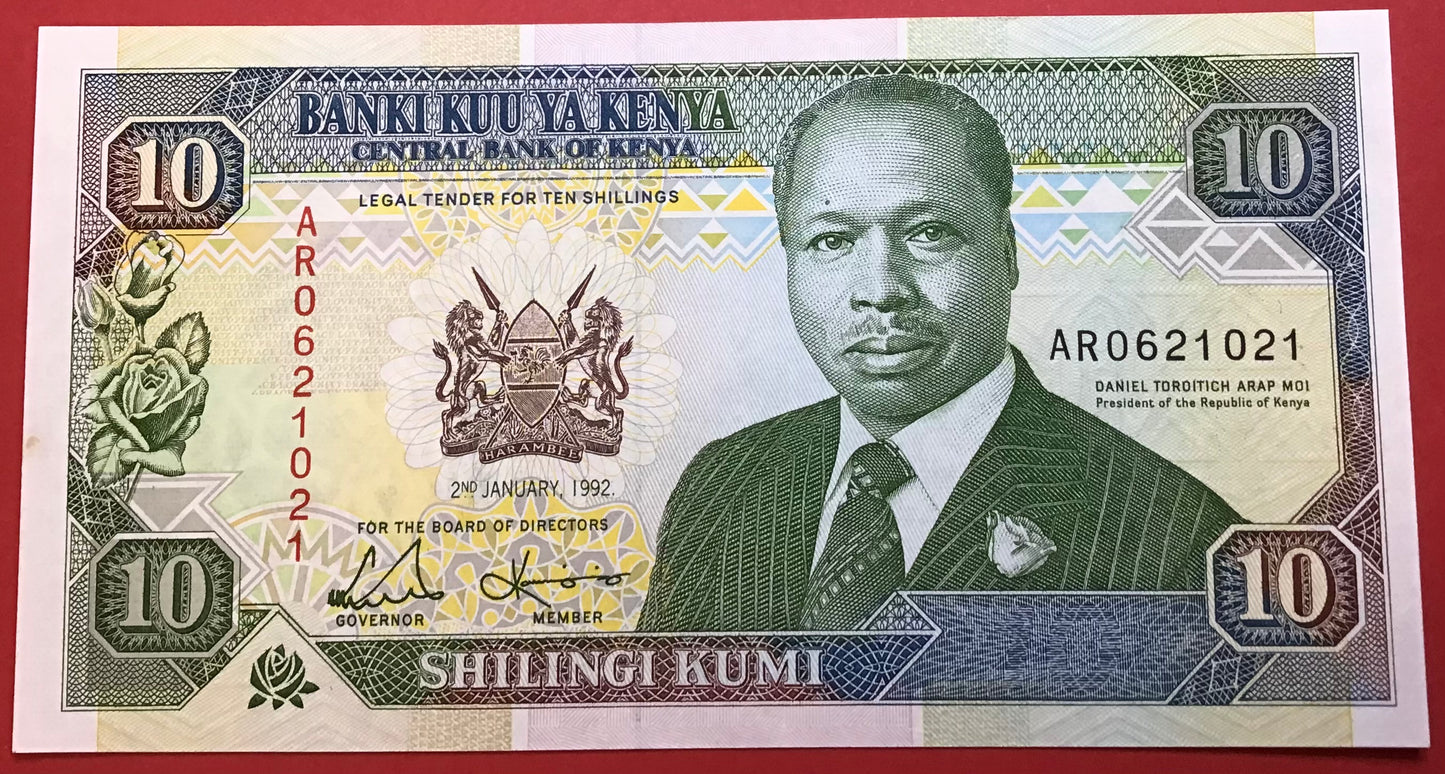 Kenya - 10 Shillings 2.1.1992 P#24d Kvalitet 0