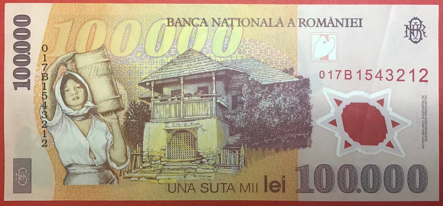 Romania - 100.000 Lei 2001 P#114 Kvalitet 01