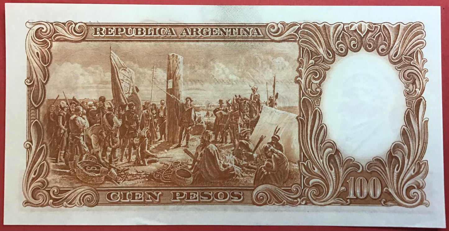 Argentina - 100 Pesos (1967-69) P#277 Kvalitet 1+