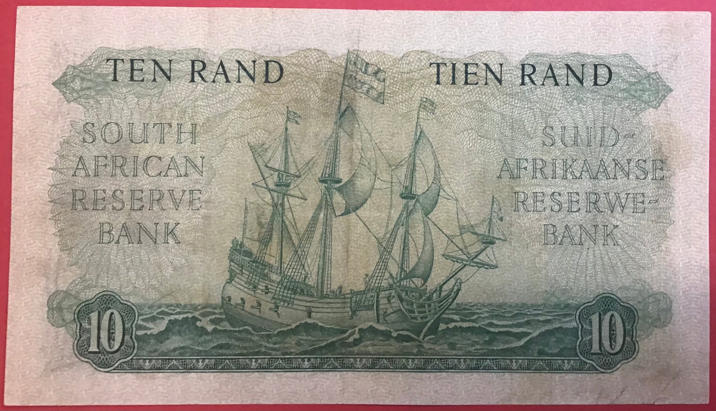 South Africa - 10 Rand (1961-65) P#106b Kvalitet 1+/01