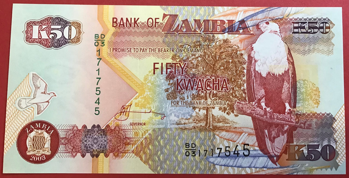 Zambia - 50 Kwacha 2003 P#37d Kvalitet 0