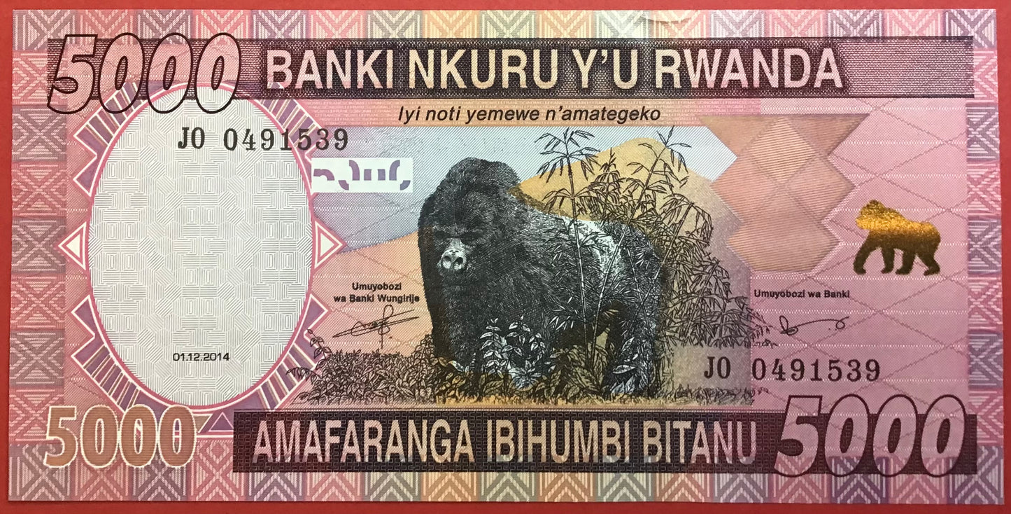 Rwanda - 5000 Francs 1.12.2014 P#41 Kvalitet 0