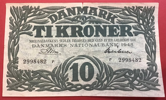 Danmark - 10 Kroner 1948 (R 2998482) Sieg#122 Kvalitet 1/1+
