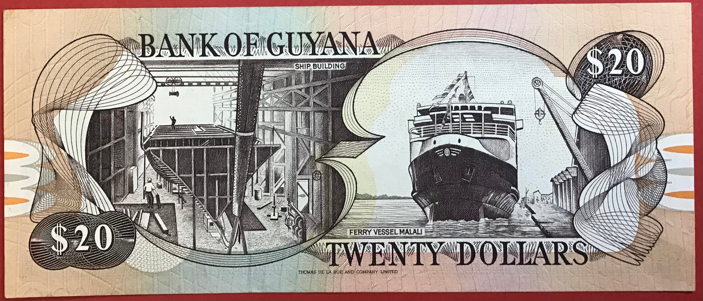 Guyana - 20 Dollars (1989) P#27 Kvalitet 0