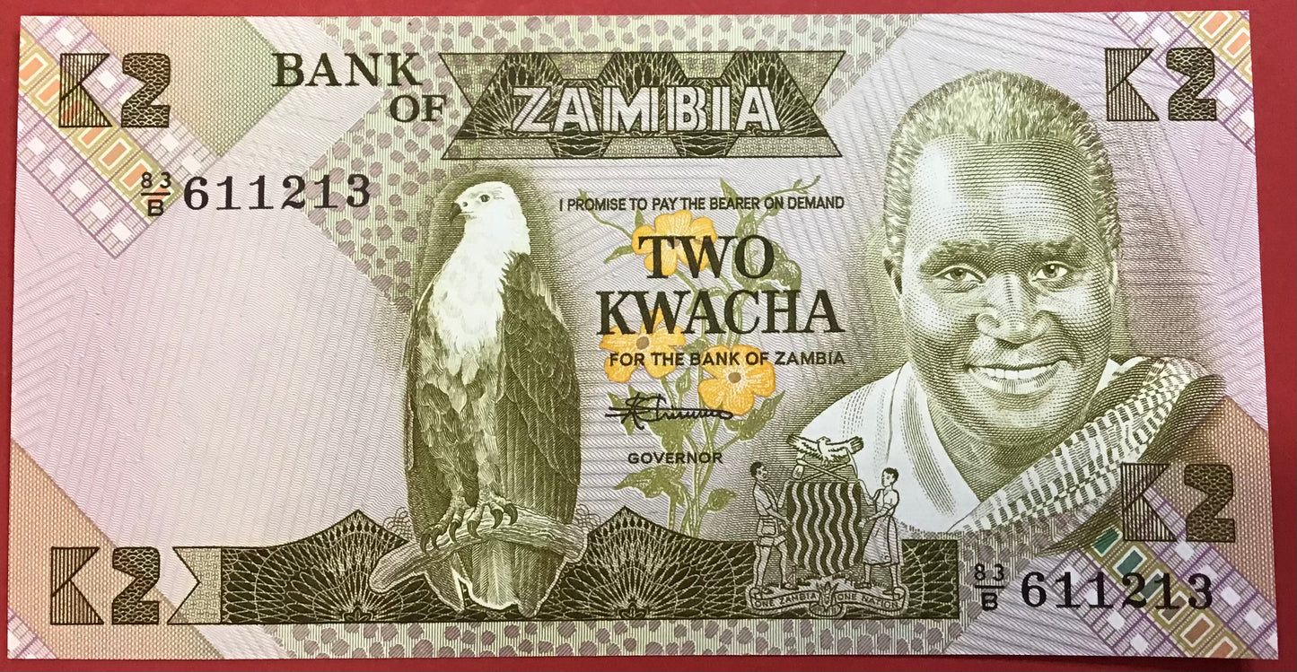 Zambia - 2 Kwacha (1980-88)P#24c Kvalitet 0
