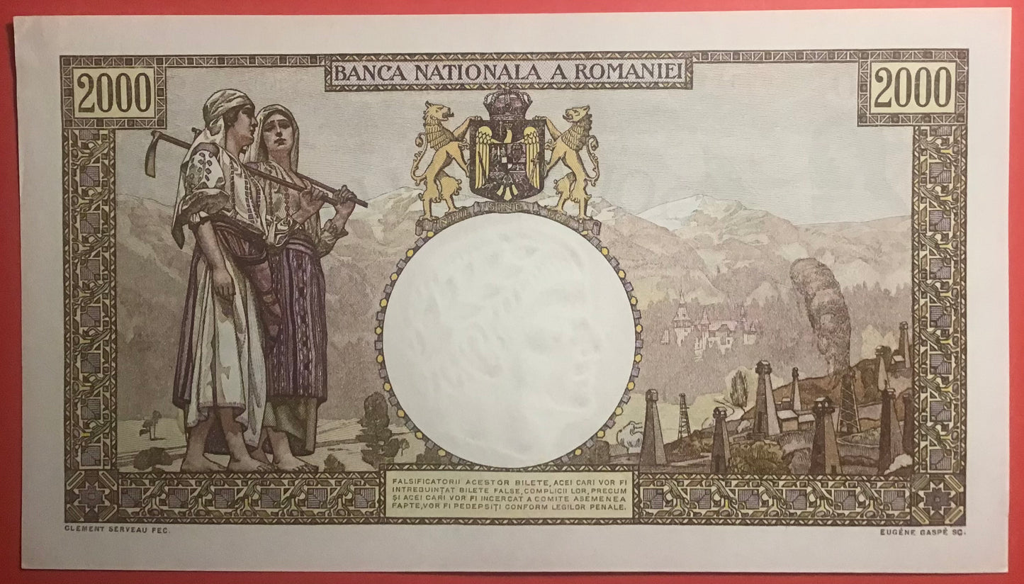 Romania - 2000 Lei 18.11.1941 P#53a Kvalitet 01/0