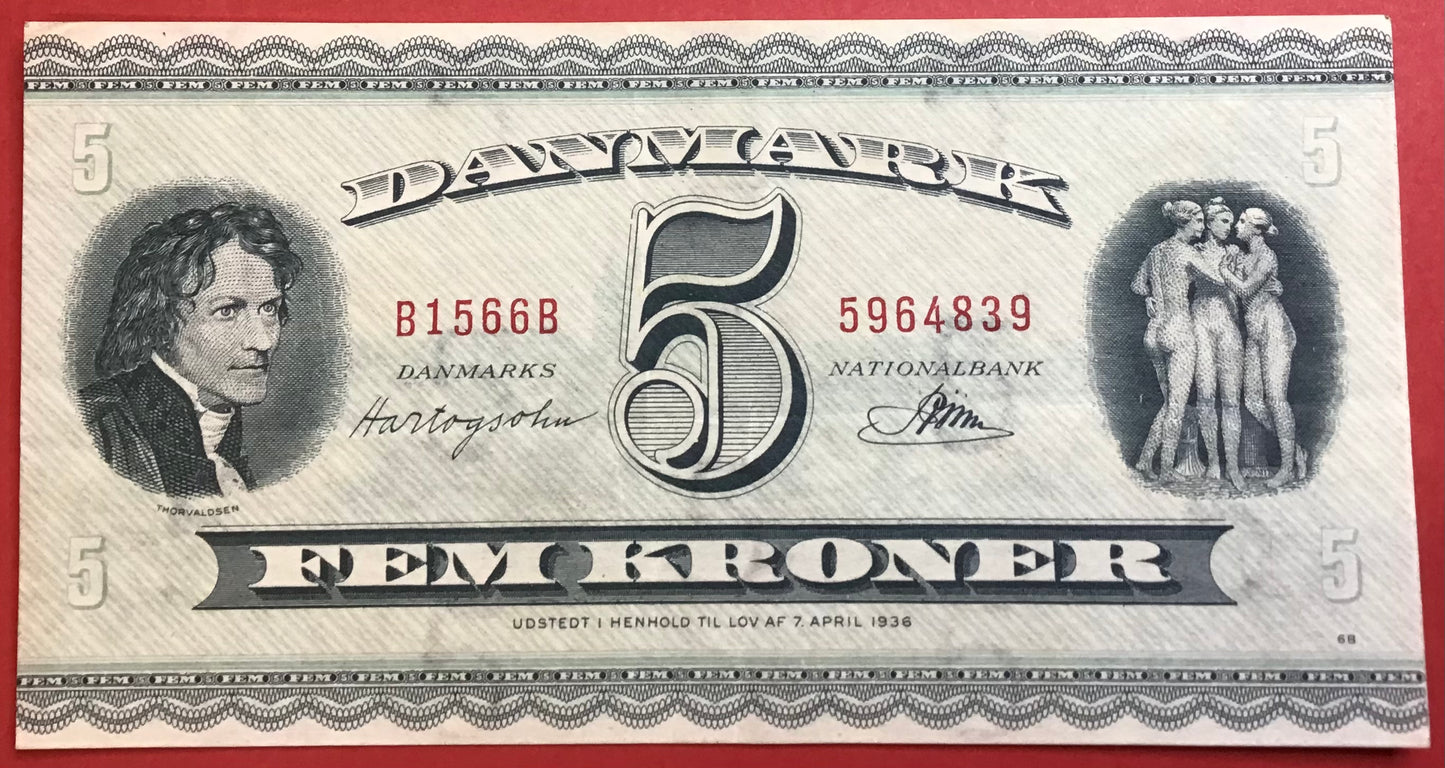 Danmark - 5 Kroner 1956 (B1566B-5964839) Sieg#129 Kvalitet 1+/01