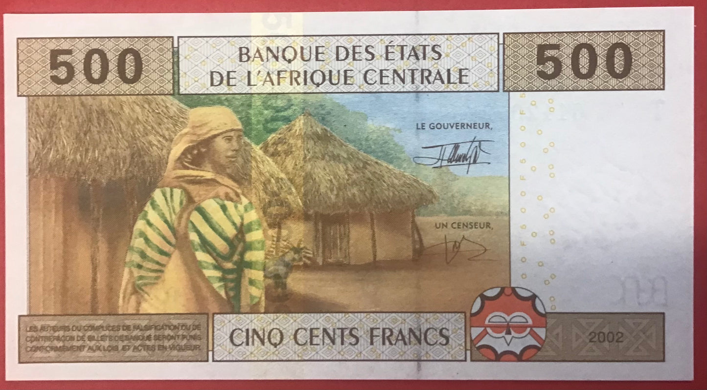 Central African States - 500 Francs 2002 P#106Ta Kvalitet 0