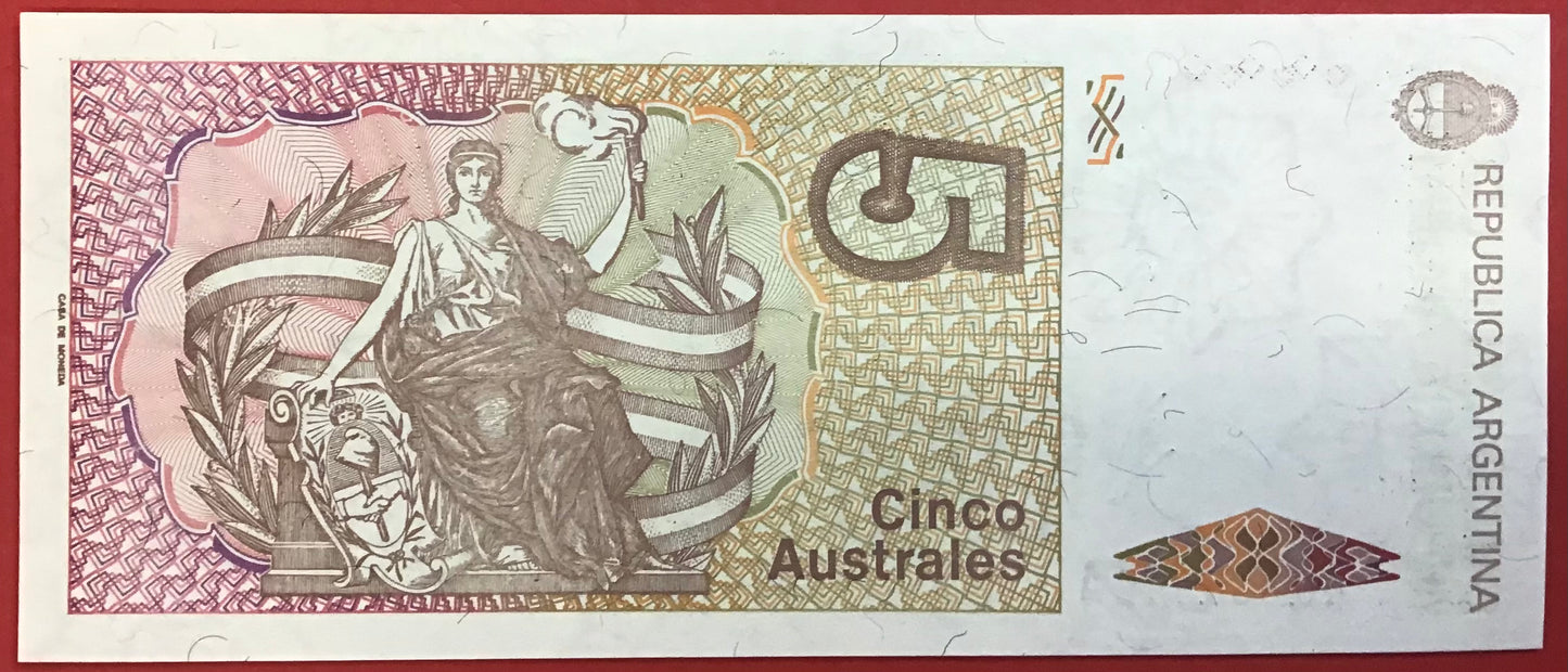 Argentina - 5 Australes (1985-89) P#324a Kvalitet 0