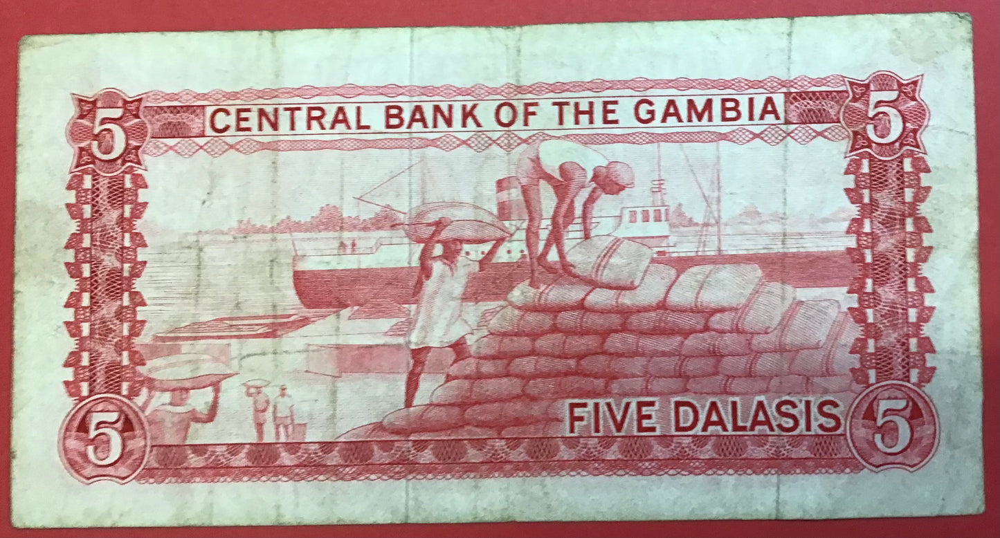 Gambia - 5 Dalasis (1972-86) P#5a Kvalitet 1