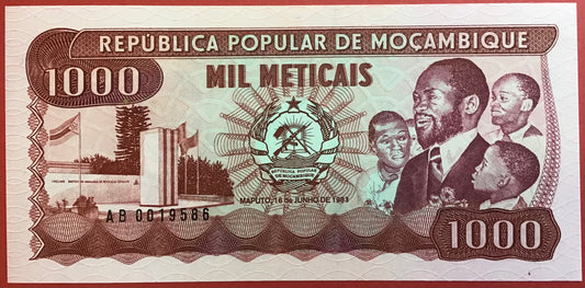 Mozambique - 1000 Meticais 16.6.1983 P#132a Kvalitet 0