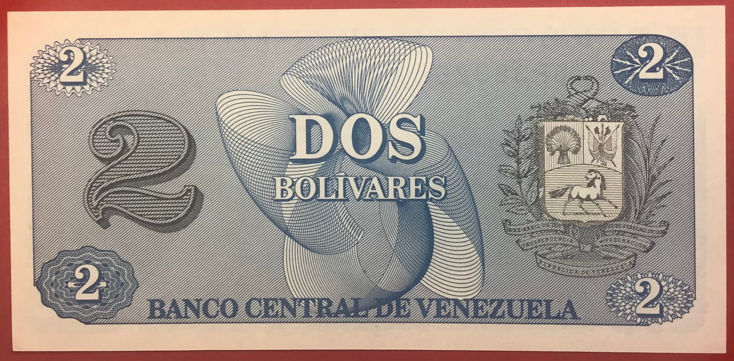 Venezuela - 2 Bolivares 5.10.1989 P#69 Kvalitet 0