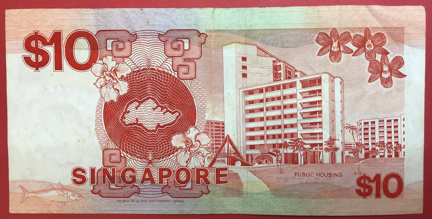 Singapore - 10 Dollars (1988) P#20 Kvalitet 1+