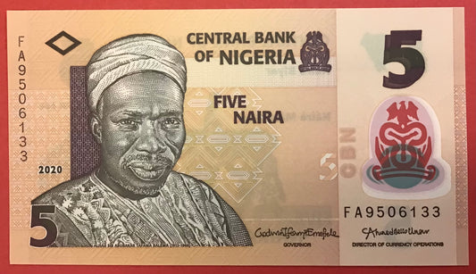 Nigeria - 5 Naira 2020 P#38 Kvalitet 0
