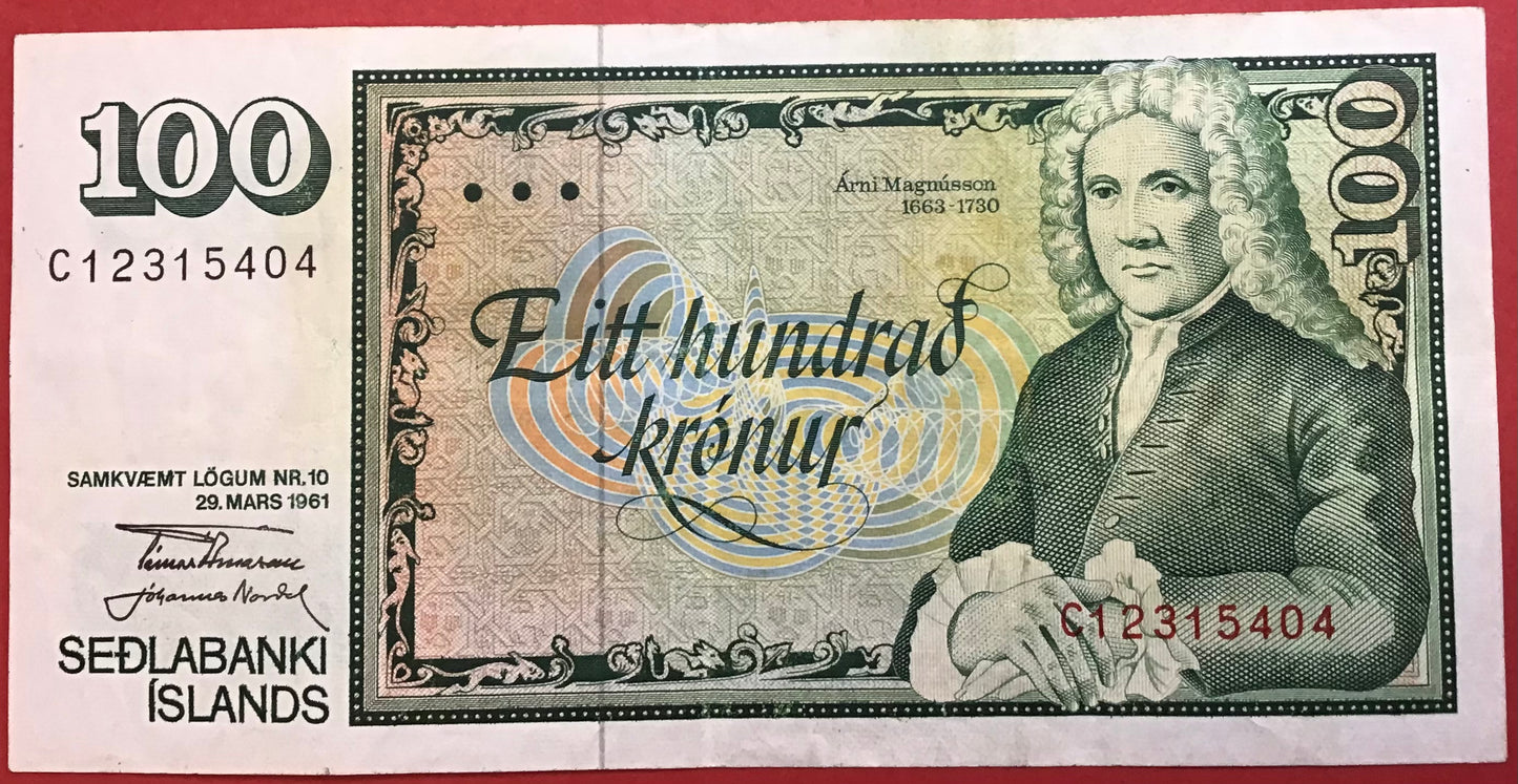Iceland - 100 Krónur (1981) P#50a Kvalitet 1+