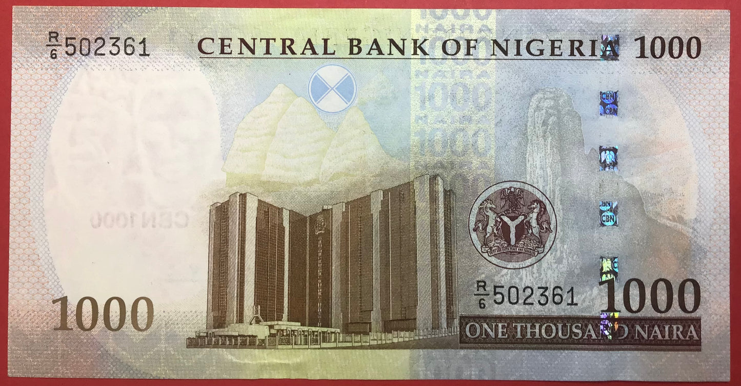 Nigeria - 1000 Naira 2013 P#36i Kvalitet 1+/01