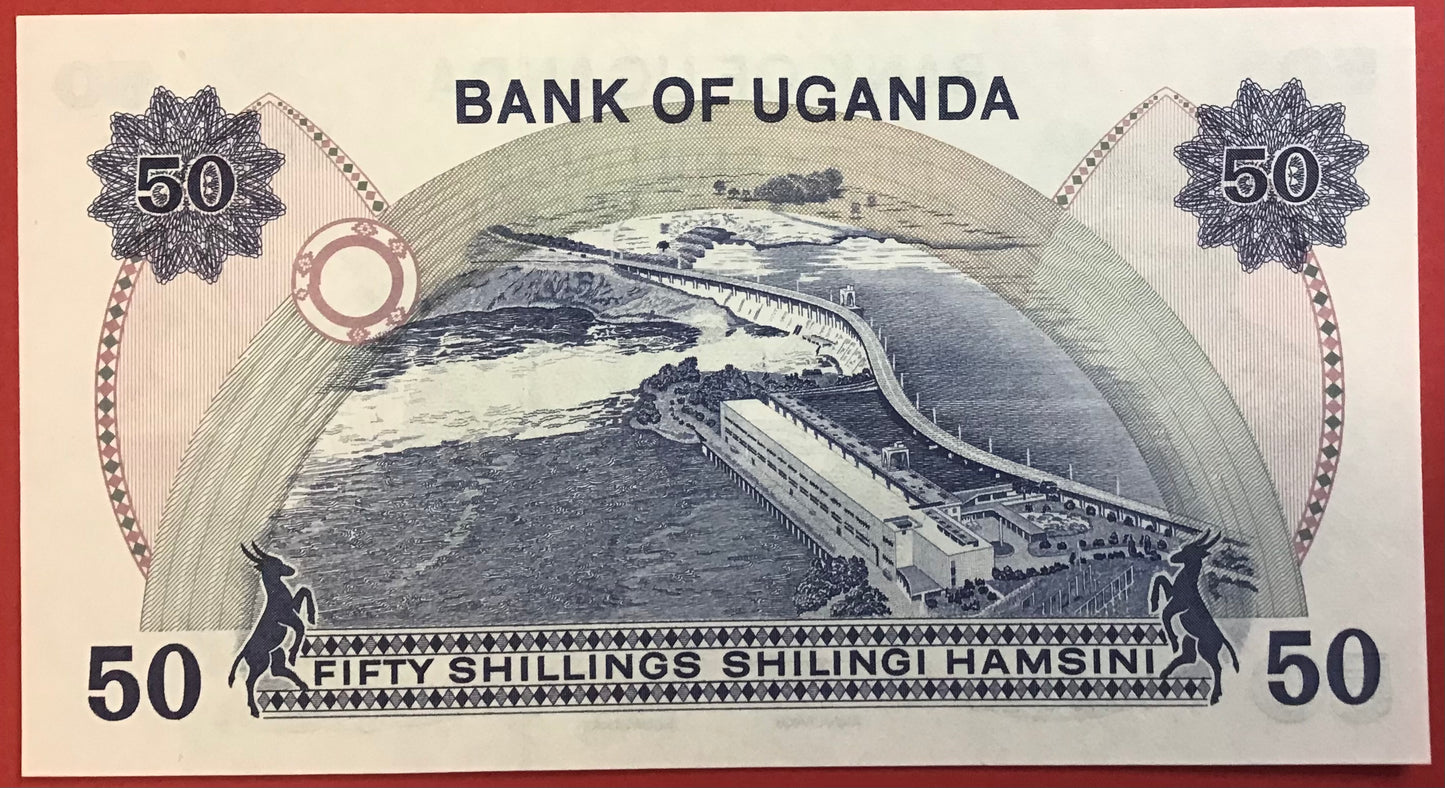 Uganda - 50 Shillings (1973) P#8c Kvalitet 0