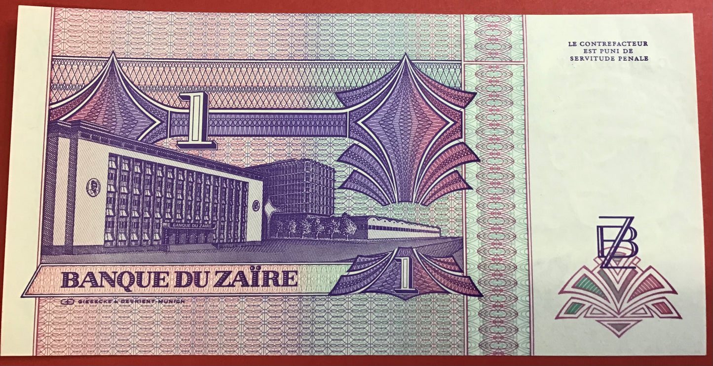 Zaïre- 1 Nouveau Zaïre 24.6.1993 P#52a Kvalitet 0