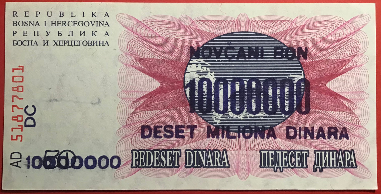 Bosnia-Herzegovina - 10.000.000 Dinara 10.11.1993 P#36 Kvalitet 01/0