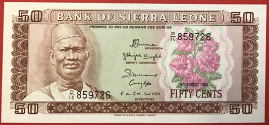Sierra Leone - 50 Cents 4.8.1984 P#4e Kvalitet 0