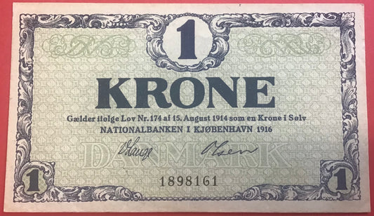 Danmark - 1 Krone 1916 (1898161) Sieg#117 Kvalitet 1+/01