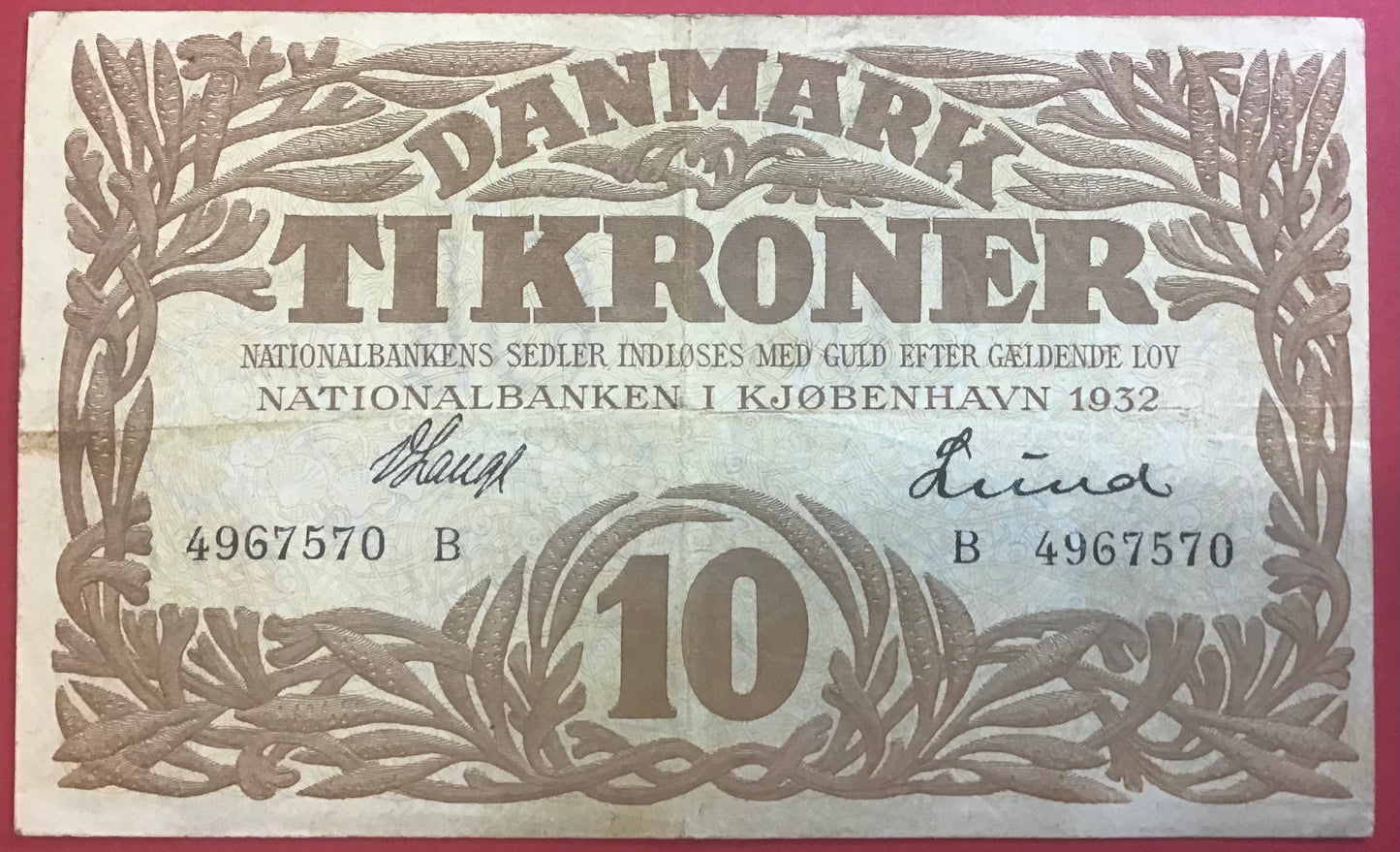 Danmark - 10 Kroner 1932 (B 4967570) Sieg#104 Kvalitet 1+