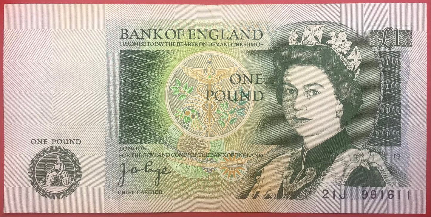 Great Britain - 1 Pound (1978-80) P#377a Kvalitet 1+