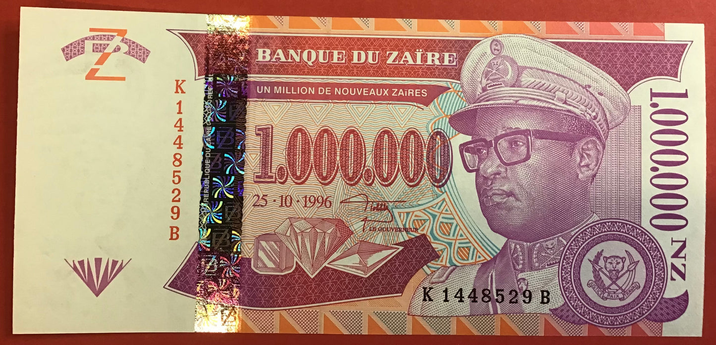 Zaïre - 1.000.000 Million Nouveaux Zaïres 25.10.1996 P#79a Kvalitet 0