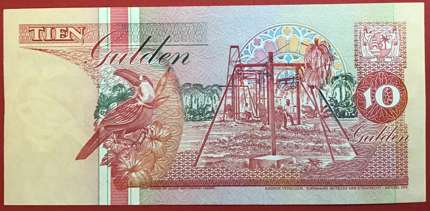 Suriname - 10 Gulden 1.12.1996 P#137 Kvalitet 0