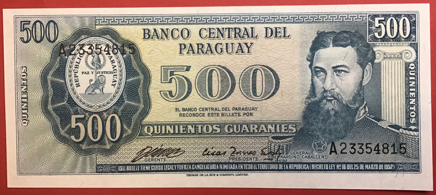 Paraguay - 500 Guaranies (1982) P#206 Kvalitet 0