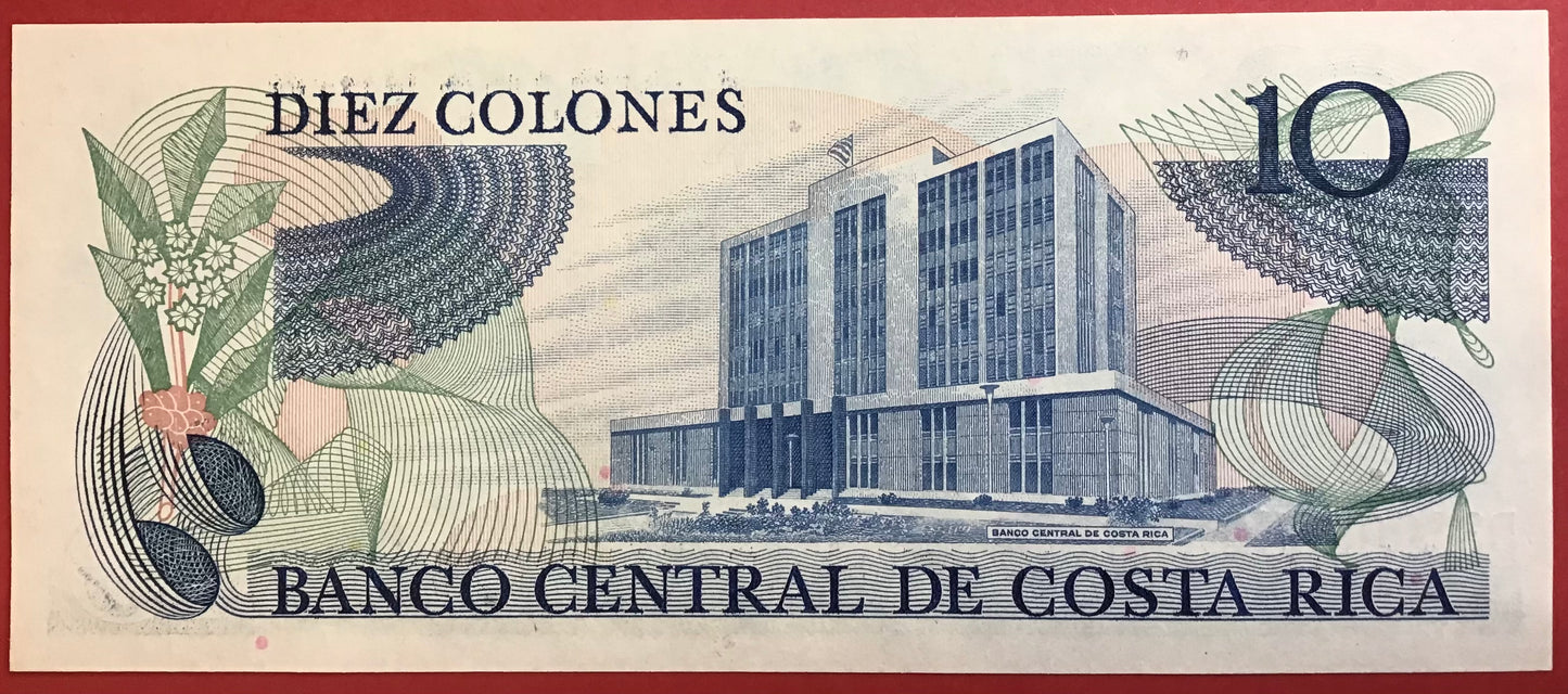 Costa Rica - 10 Colones 7.4.1983 P#237b Kvalitet 0