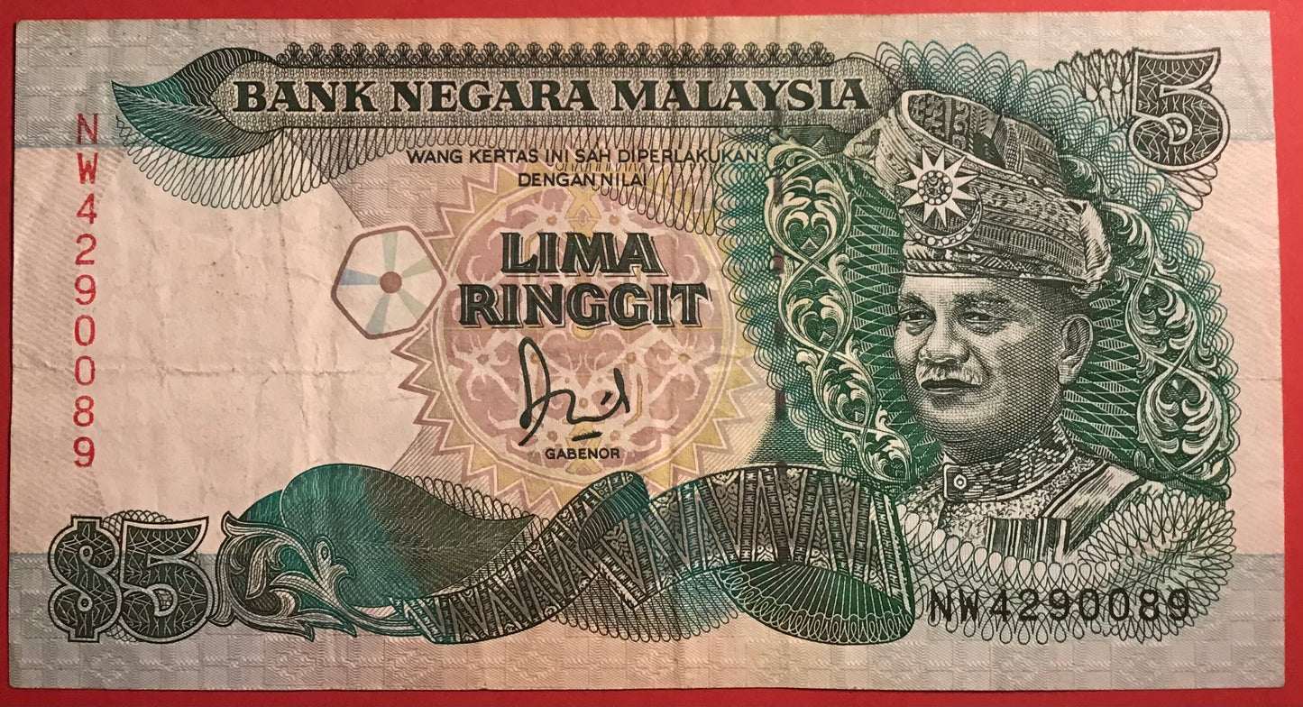 Malaysia - 5 Ringgit (1991) P#28c Kvalitet 1/1+