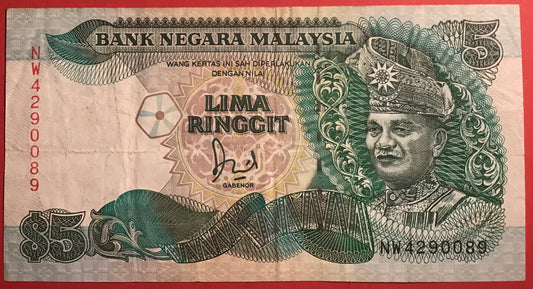 Malaysia - 5 Ringgit (1991) P#28c Kvalitet 1/1+