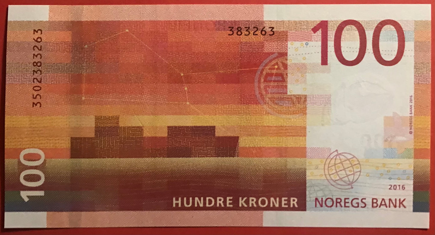 Norway - 100 Kroner 2016 P#54 Kvalitet 0