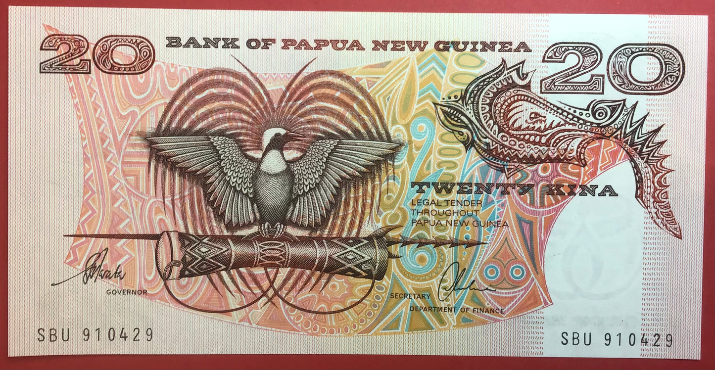 Papua New Guinea - 20 Kina (1989-2001) P#10b2 Kvalitet 0