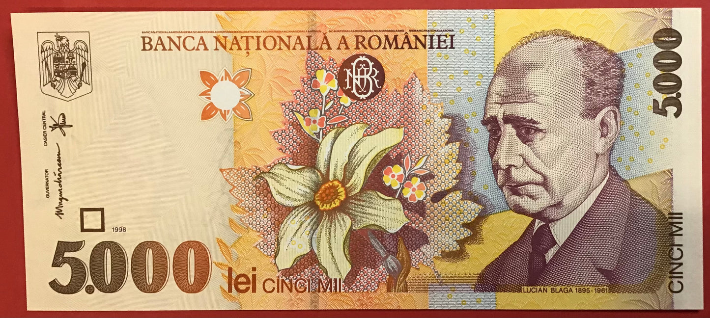 Romania - 5000 Lei 1998 P#107a Kvalitet 0