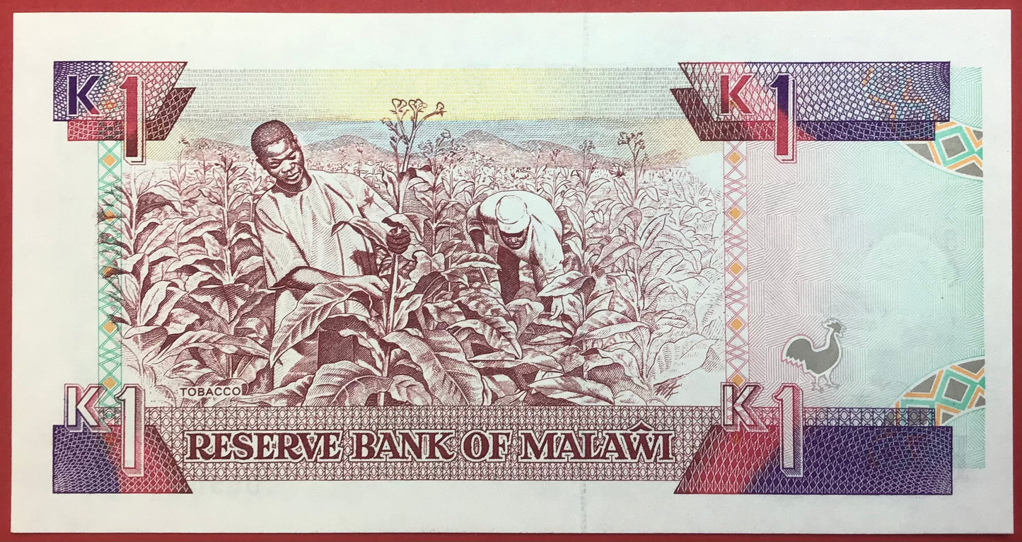 Malawi - 1 Kwacha 1.5.1992 P#23b Kvalitet 0